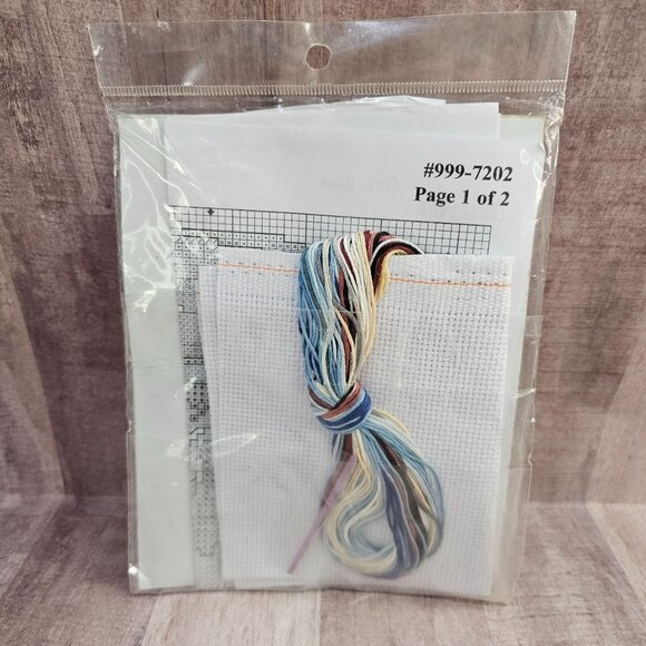 Janlynn Cross Stitch Kit "At The Beach" 999-7202 Needlecraft New - Picture 2 of 2